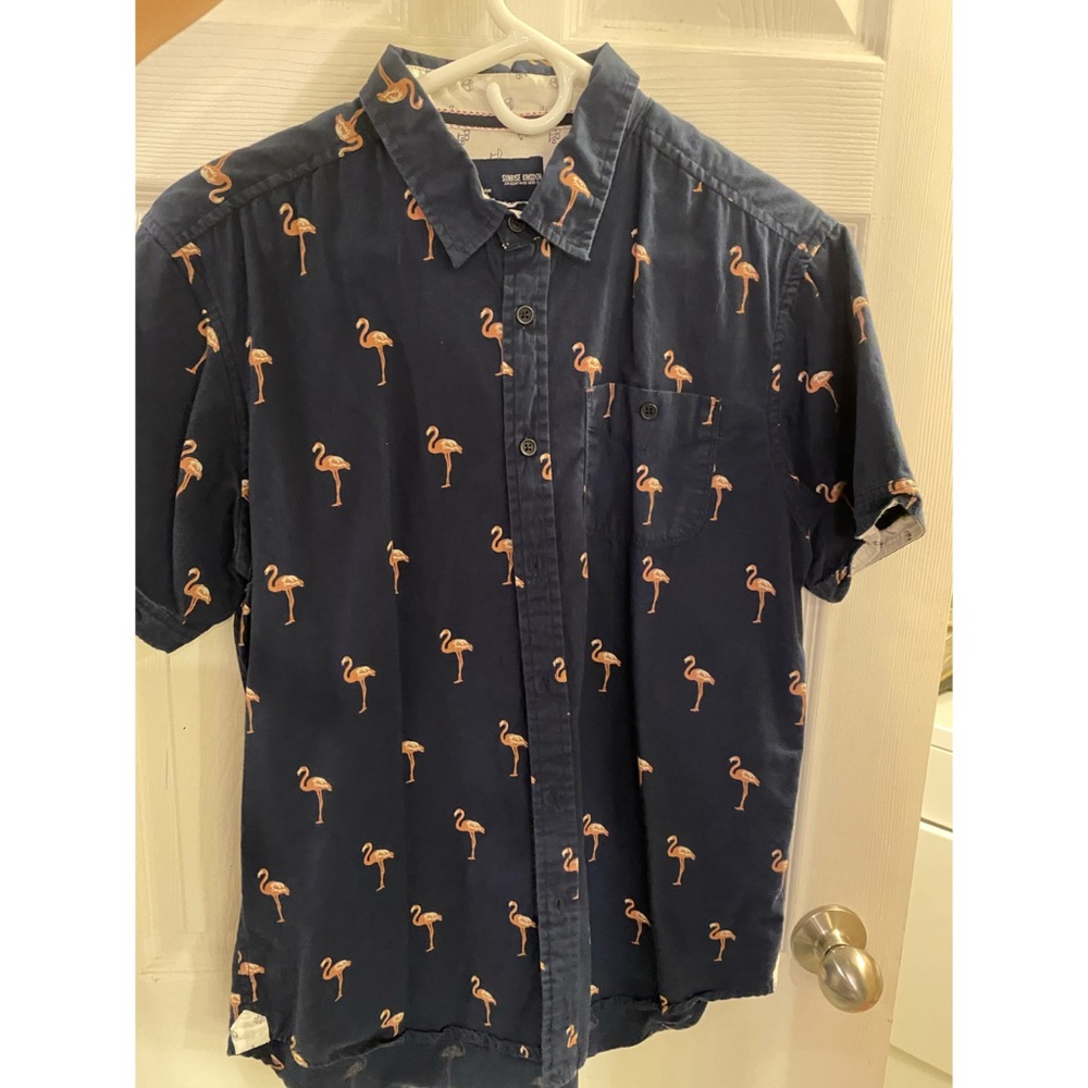 Men’s Flamingo Short Sleeve Button up